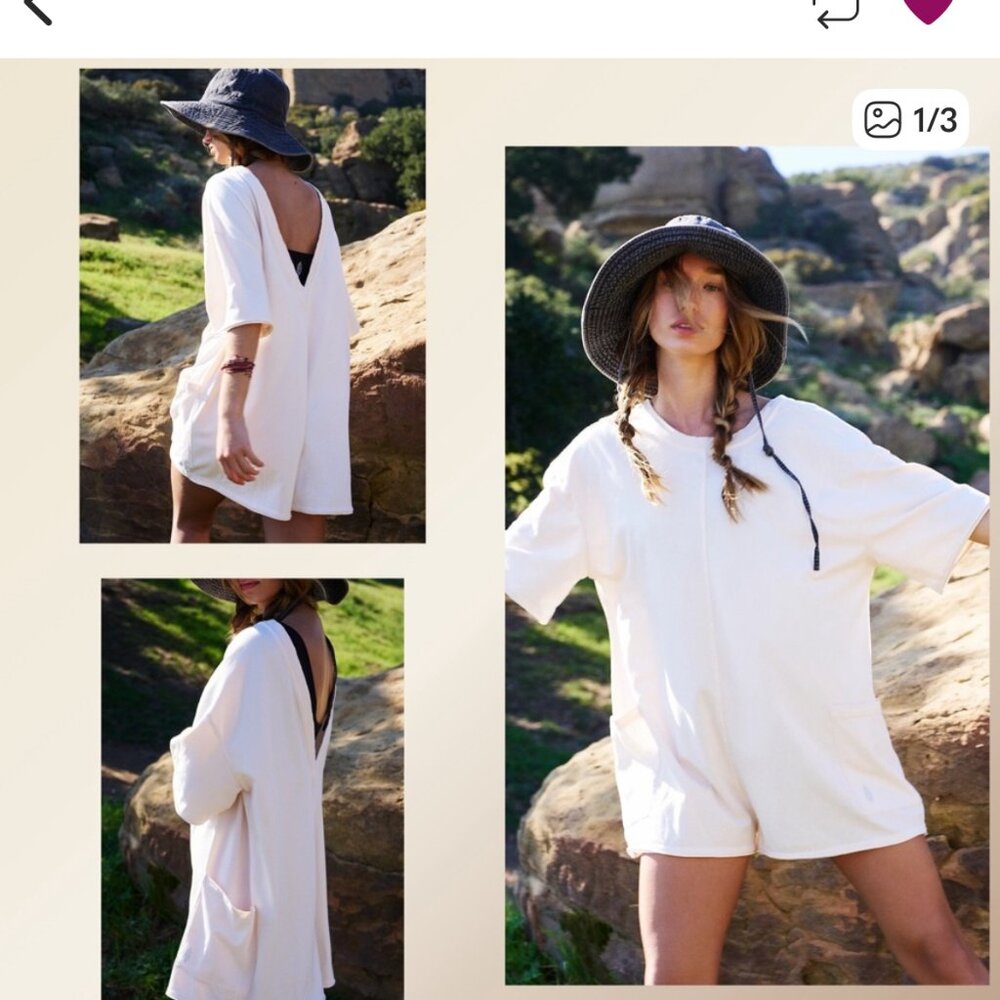 new FREE PEOPLE hot shot short sleeve shortie romper m